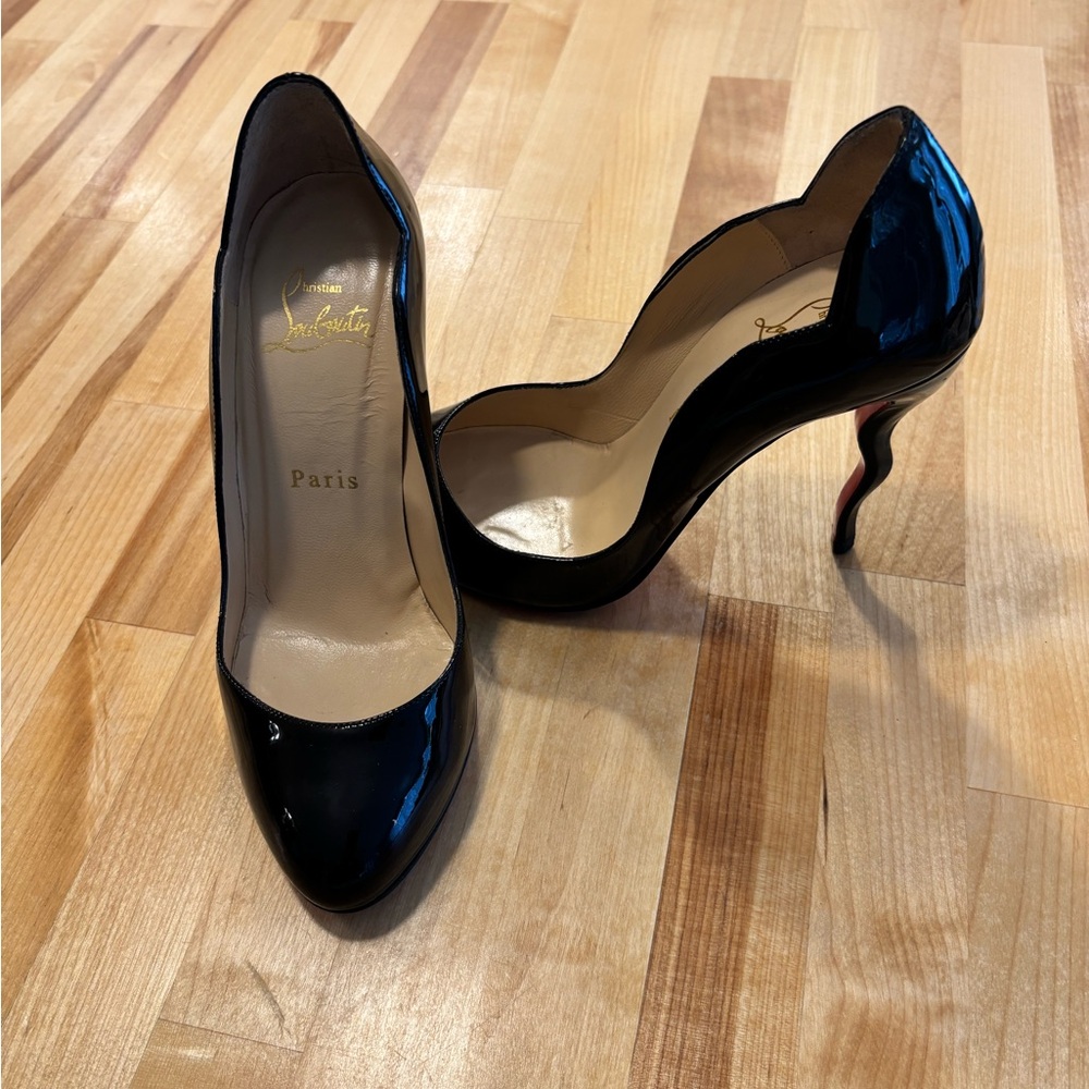Christian Louboutin Black Patent Leather Stilettos